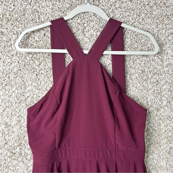 Lulu’s Dress Women’s Large Forevermore Burgundy Sleeveless Halter Skater NWT - Picture 3 of 10